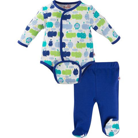 Boy Hippo Bodysuit Set